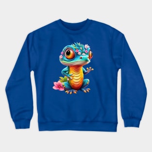 Lizard's Floral Fantasy Crewneck Sweatshirt